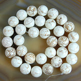 White Turquoise Round Loose Beads on a 15.5" Strand
