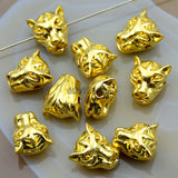 Animal Head Wolf Solid Metal Finding Connector Spacer Charm Beads 10 Pcs