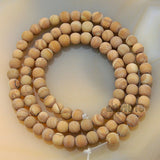 Matte Natural Wood Grain Jasper Gemstone Round Loose Beads on a 15.5" Strand