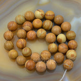 Natural Wood Grain Jasper Gemstone Round Loose Beads on a 15.5" Strand