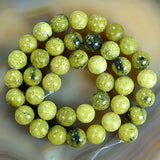 Natural Yellow Turquoise Gemstone Round Loose Beads on a 15.5" Strand