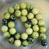 Natural Yellow Turquoise Gemstone Round Loose Beads on a 15.5" Strand
