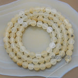 Matte Natural Yellow Volcano Quartz Gemstone Round Loose Beads on a 15.5" Strand