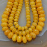 Yellow Amber Faceted Jade Rondelle Beads 15" 2x4mm 4x6mm 5x8mm
