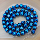 Natural Faceted Hematite Gemstone Round Spacer Beads 16" 3mm 4mm 6mm 8mm 10mm