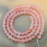 Matte Natural Cherry Quartz Gemstone Round Loose Beads on a 15.5" Strand
