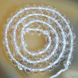 Natural Clear Crystal Quartz Gemstone Round Loose Beads on a 15.5" Strand