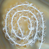 Natural Clear Crystal Quartz Gemstone Round Loose Beads on a 15.5" Strand