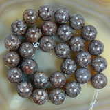 Natural Coffee Jasper Gemstone Round Loose Beads on a 15.5" Strand