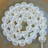 Matte Natural Clear Crystal Quartz Gemstone Round Loose Beads on a 15.5" Strand