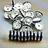 Czech Crystal Rhinestones Spacer Silver Rondelle Connector Charm Beads 100 Pcs