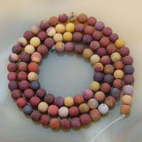 Matte Natural Moukaite Jasper Gemstone Round Loose Beads on a 15.5" Strand