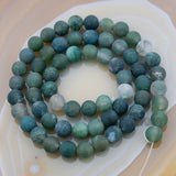 Matte Natural Moss Agate Gemstone Round Loose Beads on a 15.5" Strand