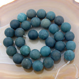 Matte Natural Moss Agate Gemstone Round Loose Beads on a 15.5" Strand