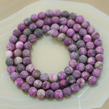 Matte Natural Purple Jasper Gemstone Round Loose Beads on a 15.5" Strand
