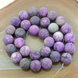 Matte Natural Purple Jasper Gemstone Round Loose Beads on a 15.5" Strand