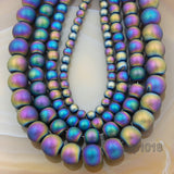 Matte Natural Metallic Hematite Gemstone Round Loose Beads on a 15.5" Strand