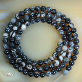 Natural Spider Web Jasper Gemstone Round Loose Beads on a 15.5" Strand