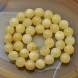 Natural Yellow Jade Round Loose Beads 15.5" 4mm 6mm 8mm 10mm 12mm 14mm